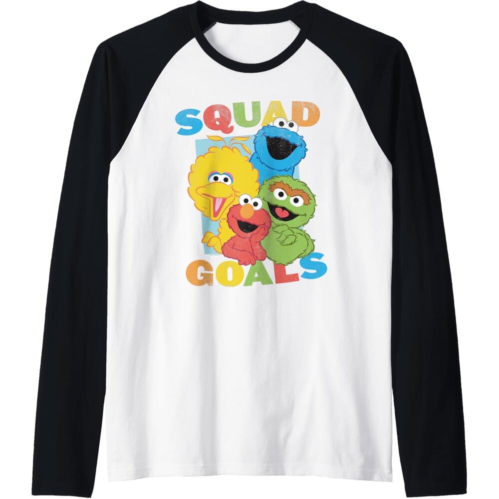 NWT Sesame Street “Squad Goals” Raglan Long Sleeve Tee – Size M